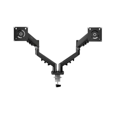 Pawa Double Gas Spring Computer Arm With 360 Rotation - Black